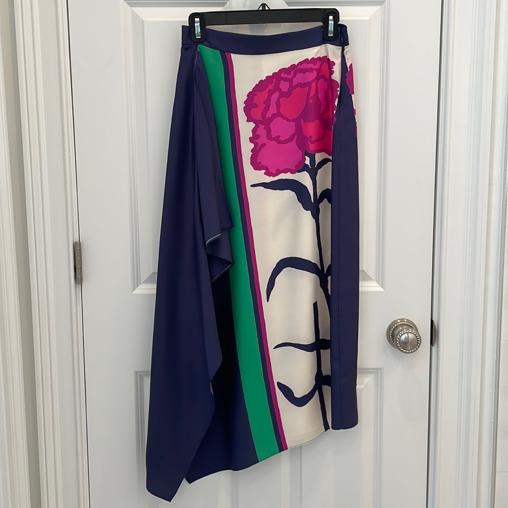 Tanya Taylor Silk Asymmetrical Skirt